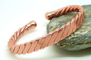 Heavy Flattened Copper Bracelet